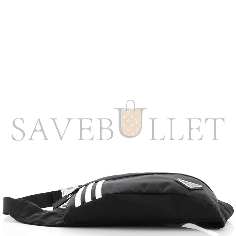 PRADA X ADIDAS BLACK NYLON BELT BAG 2VL034 (26*12cm) 